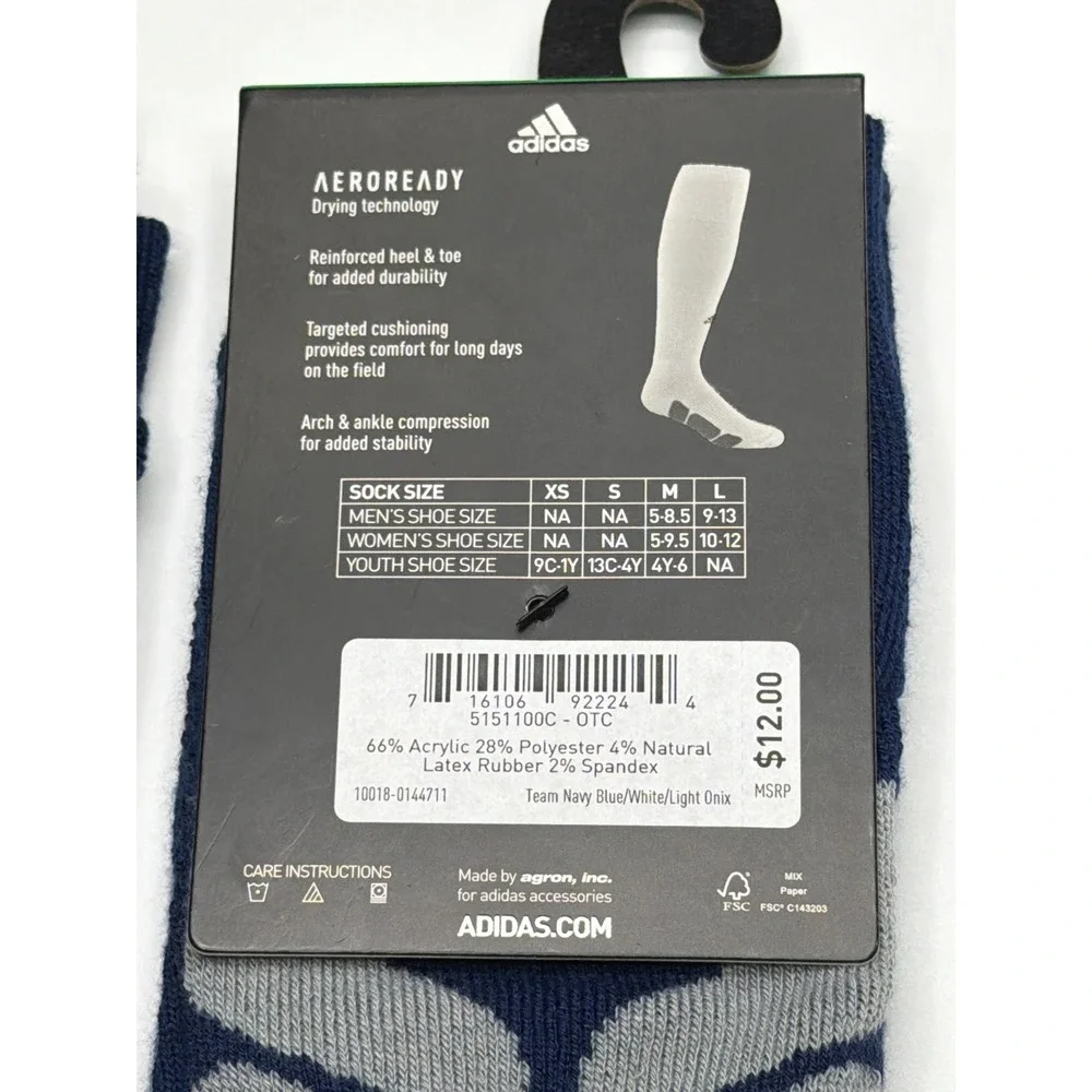 Adidas Baseball Over the Calf‎ Socks Men's Medium Navy AEROREADY Compression